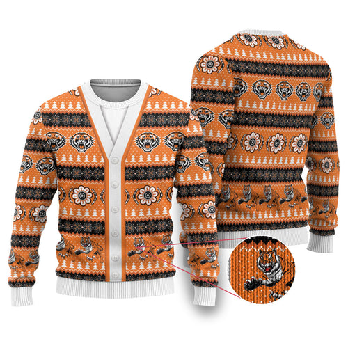 Tigers Rugby Christmas Ugly Christmas Sweater Aboriginal Seamless Cardigan Inspired