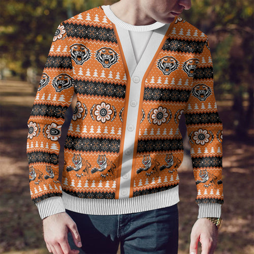 Tigers Rugby Christmas Ugly Christmas Sweater Aboriginal Seamless Cardigan Inspired