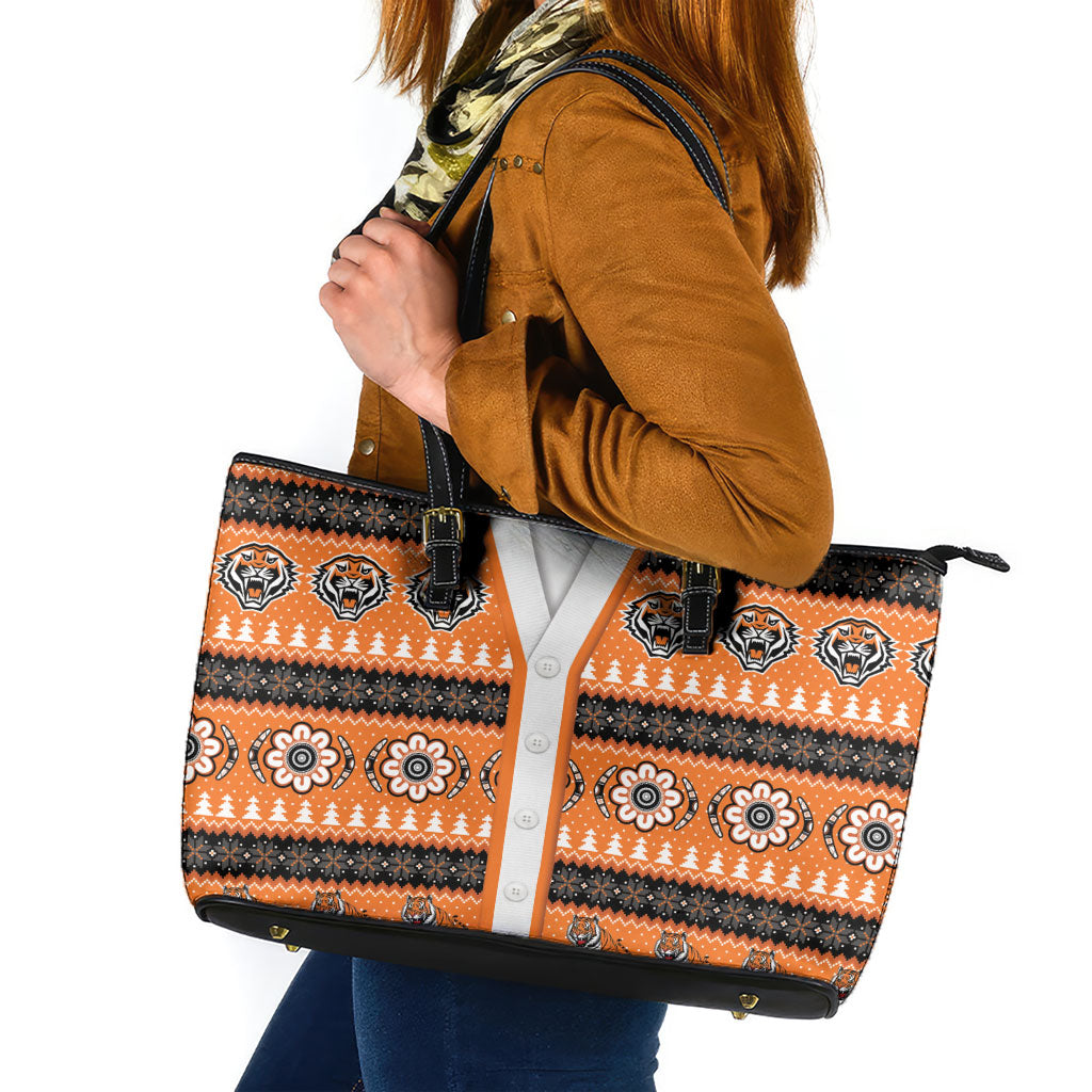 Tigers Rugby Christmas Leather Tote Bag Aboriginal Seamless Cardigan Inspired
