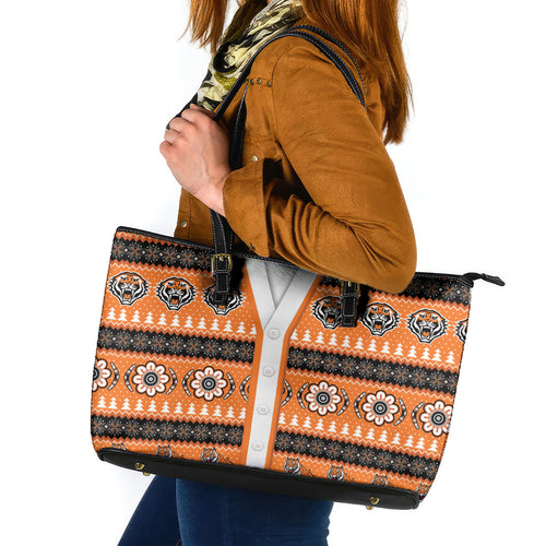 Tigers Rugby Christmas Leather Tote Bag Aboriginal Seamless Cardigan Inspired