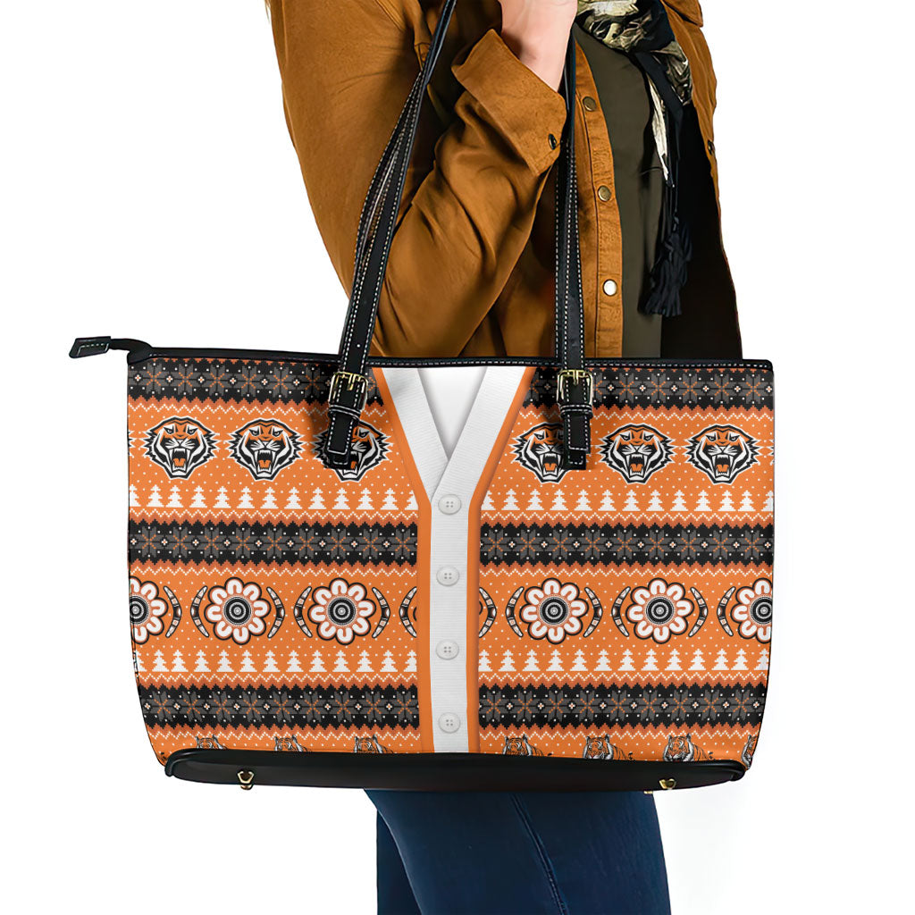 Tigers Rugby Christmas Leather Tote Bag Aboriginal Seamless Cardigan Inspired