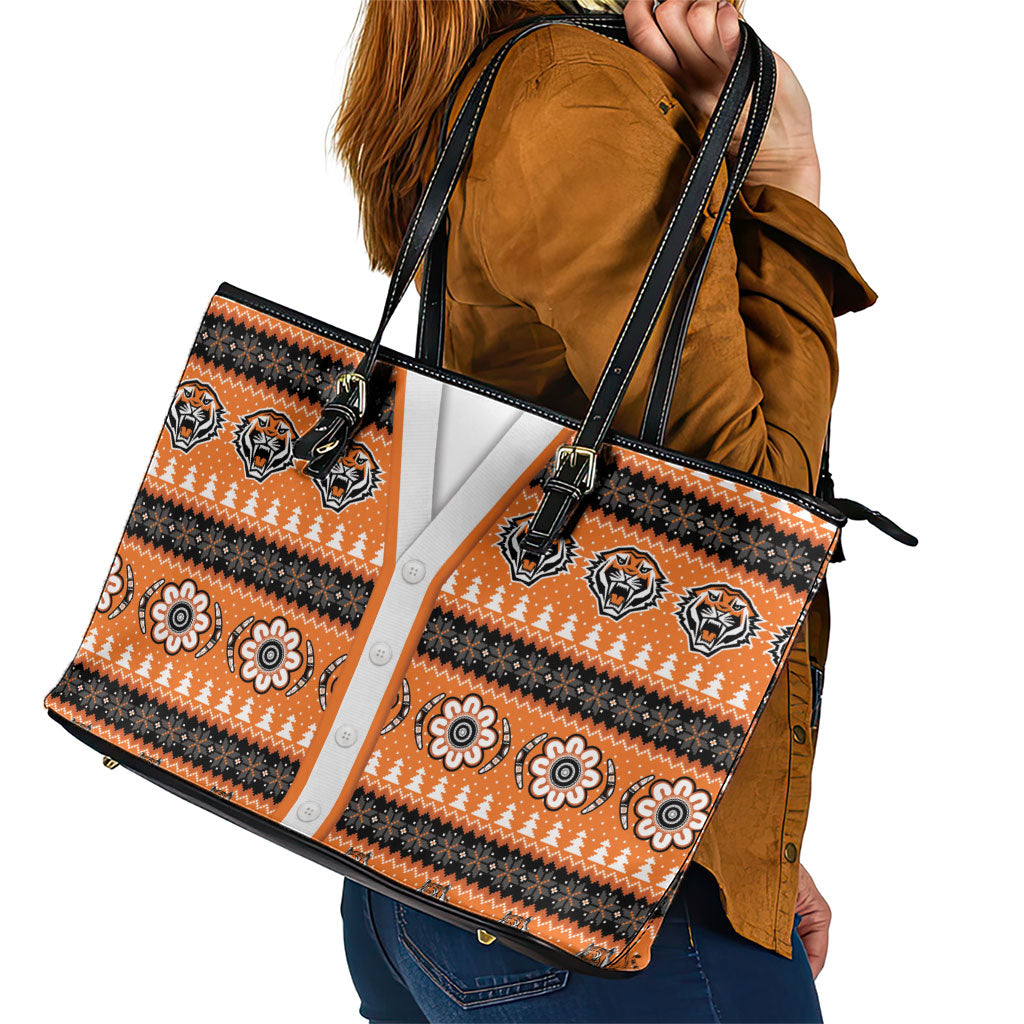 Tigers Rugby Christmas Leather Tote Bag Aboriginal Seamless Cardigan Inspired