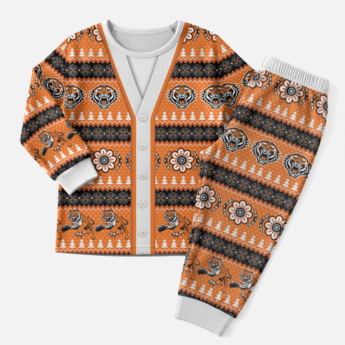 Tigers Rugby Christmas Pajama Set Aboriginal Seamless Cardigan Inspired