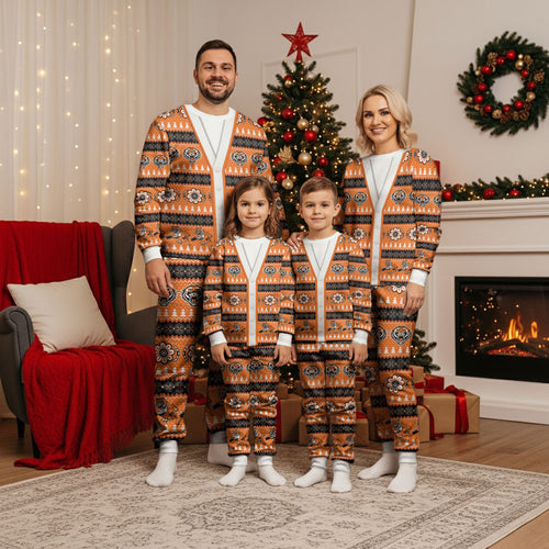 Tigers Rugby Christmas Pajama Set Aboriginal Seamless Cardigan Inspired