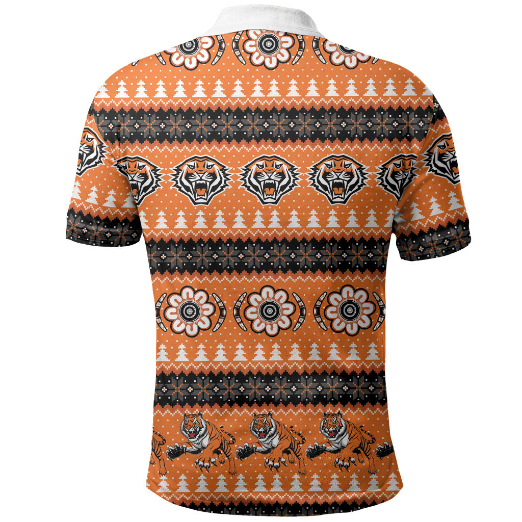 Tigers Rugby Christmas Polo Shirt Aboriginal Seamless Cardigan Inspired