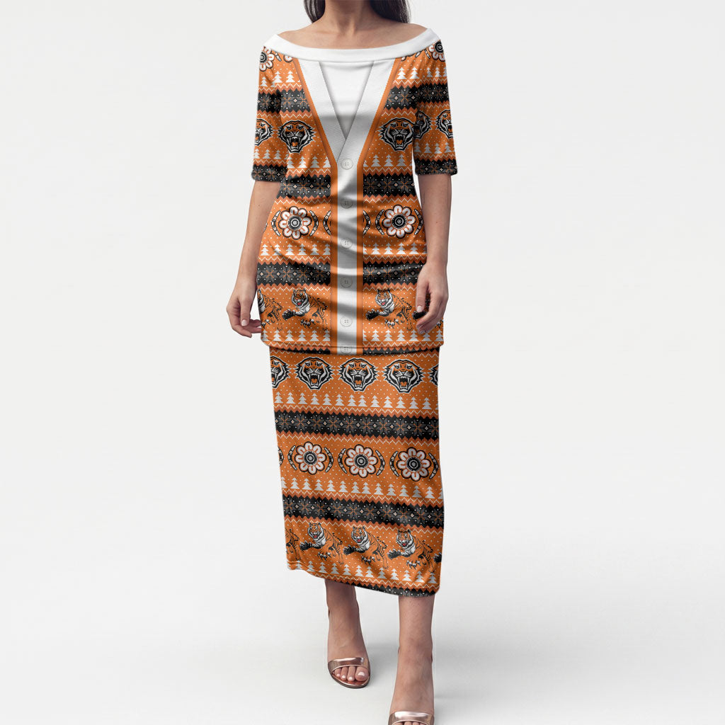 Tigers Rugby Christmas Puletasi Aboriginal Seamless Cardigan Inspired