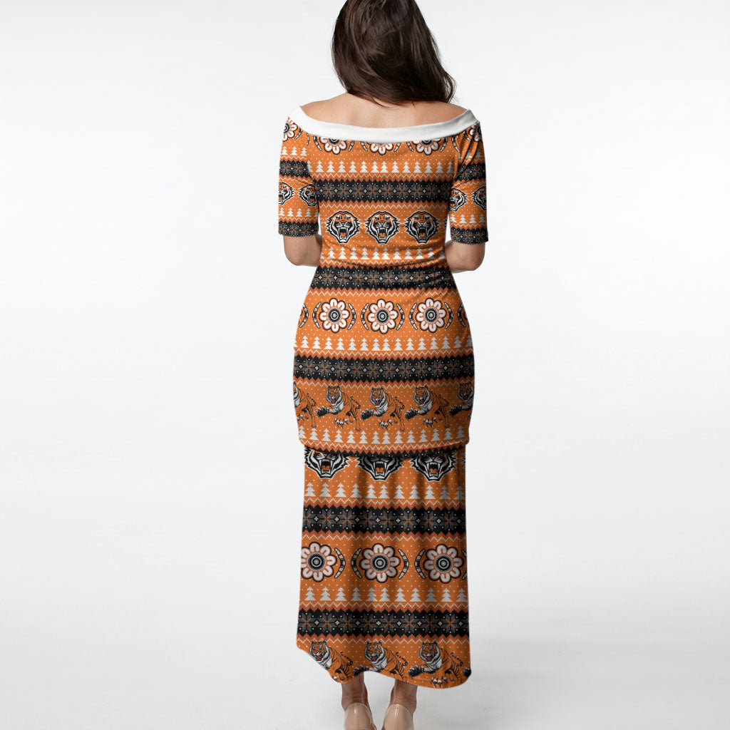Tigers Rugby Christmas Puletasi Aboriginal Seamless Cardigan Inspired