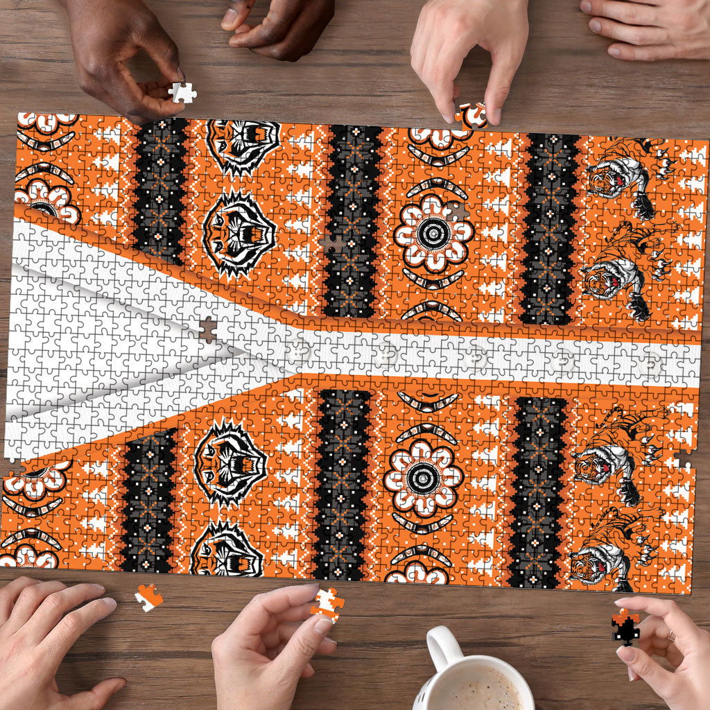 Tigers Rugby Christmas Puzzle Aboriginal Seamless Cardigan Inspired