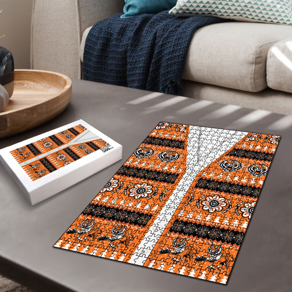 Tigers Rugby Christmas Puzzle Aboriginal Seamless Cardigan Inspired
