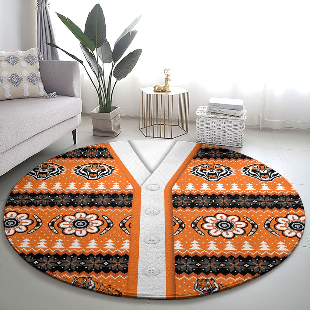 Tigers Rugby Christmas Round Carpet Aboriginal Seamless Cardigan Inspired