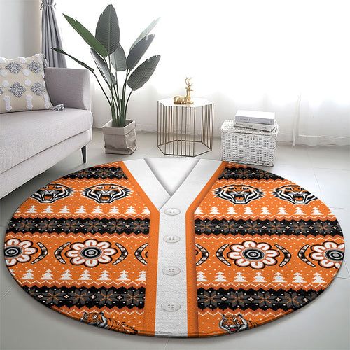 Tigers Rugby Christmas Round Carpet Aboriginal Seamless Cardigan Inspired