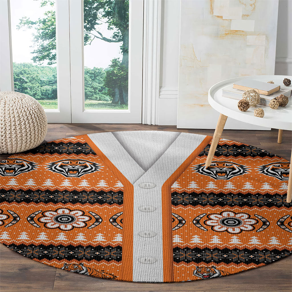 Tigers Rugby Christmas Round Carpet Aboriginal Seamless Cardigan Inspired
