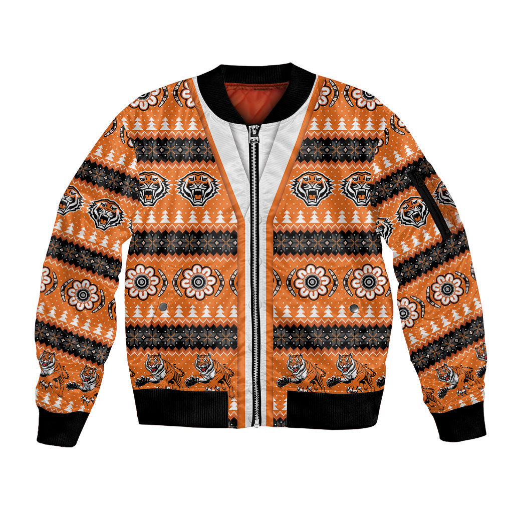 Tigers Rugby Christmas Sleeve Zip Bomber Jacket Aboriginal Seamless Cardigan Inspired