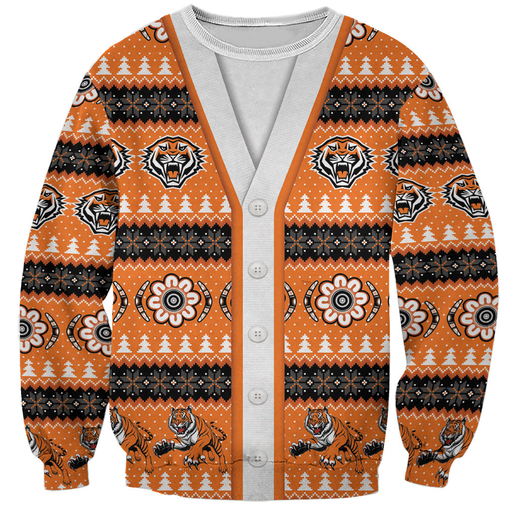 Tigers Rugby Christmas Sweatshirt Aboriginal Seamless Cardigan Inspired