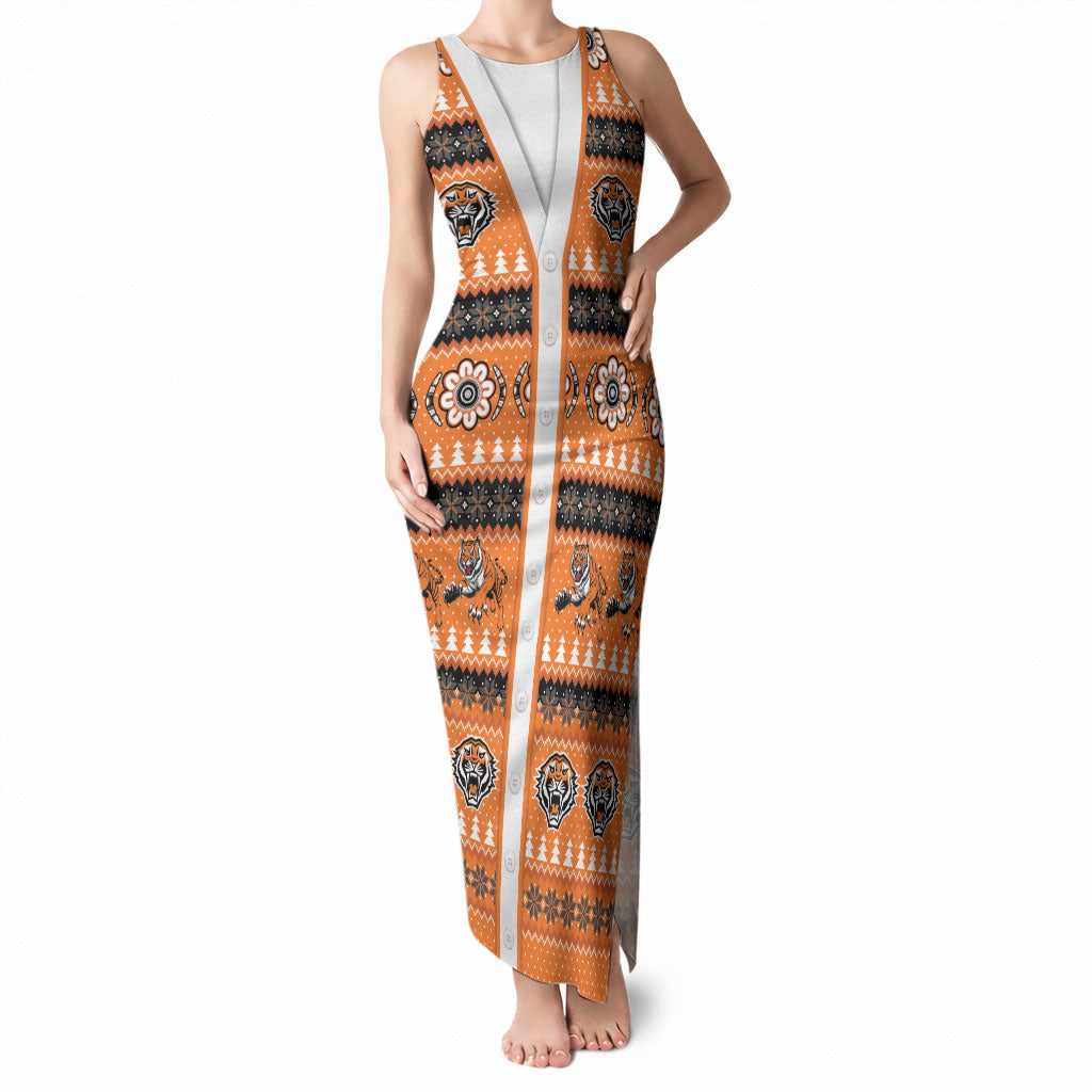 Tigers Rugby Christmas Tank Maxi Dress Aboriginal Seamless Cardigan Inspired