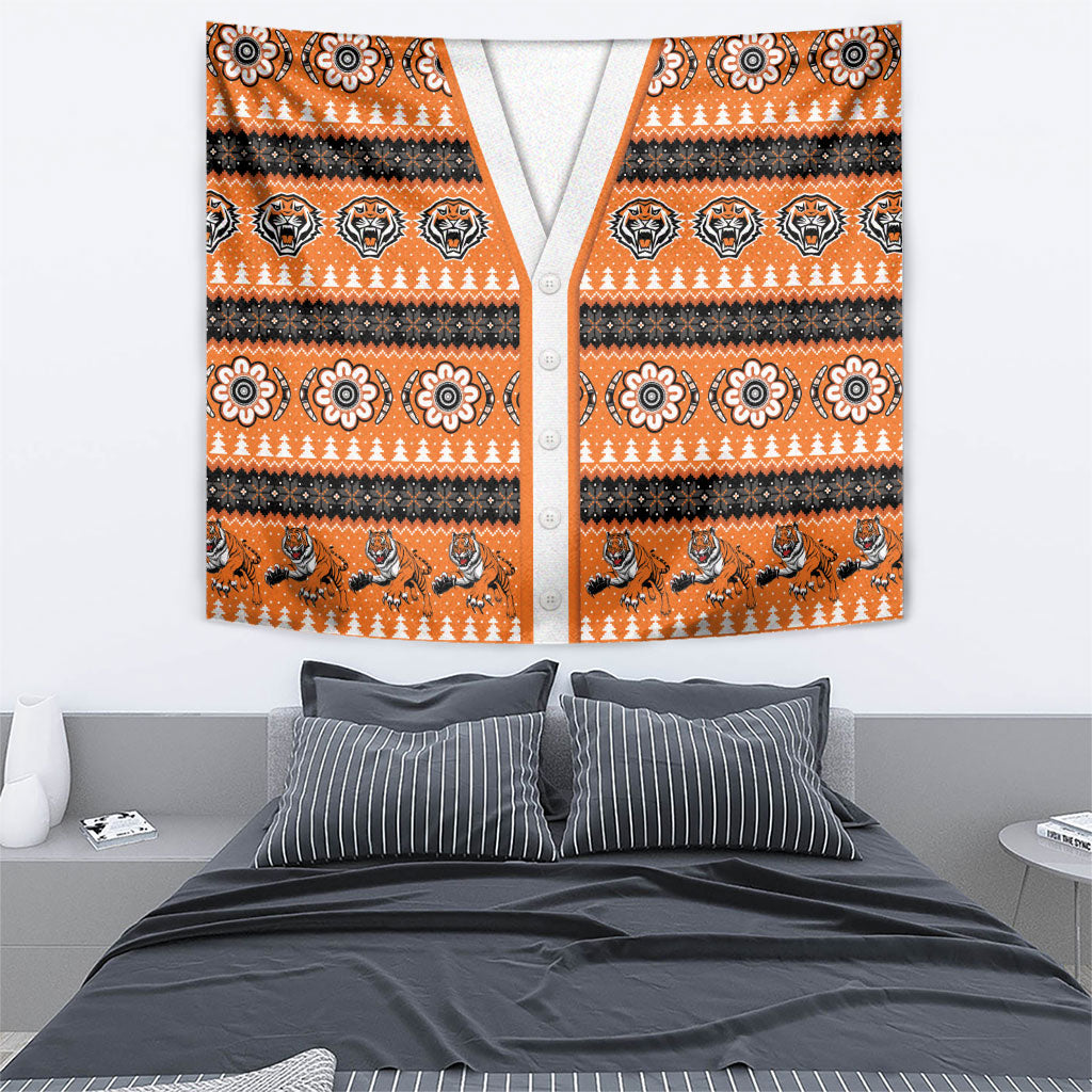 Tigers Rugby Christmas Tapestry Aboriginal Seamless Cardigan Inspired