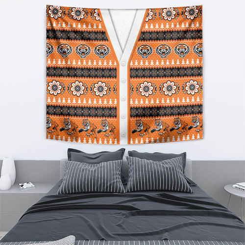 Tigers Rugby Christmas Tapestry Aboriginal Seamless Cardigan Inspired