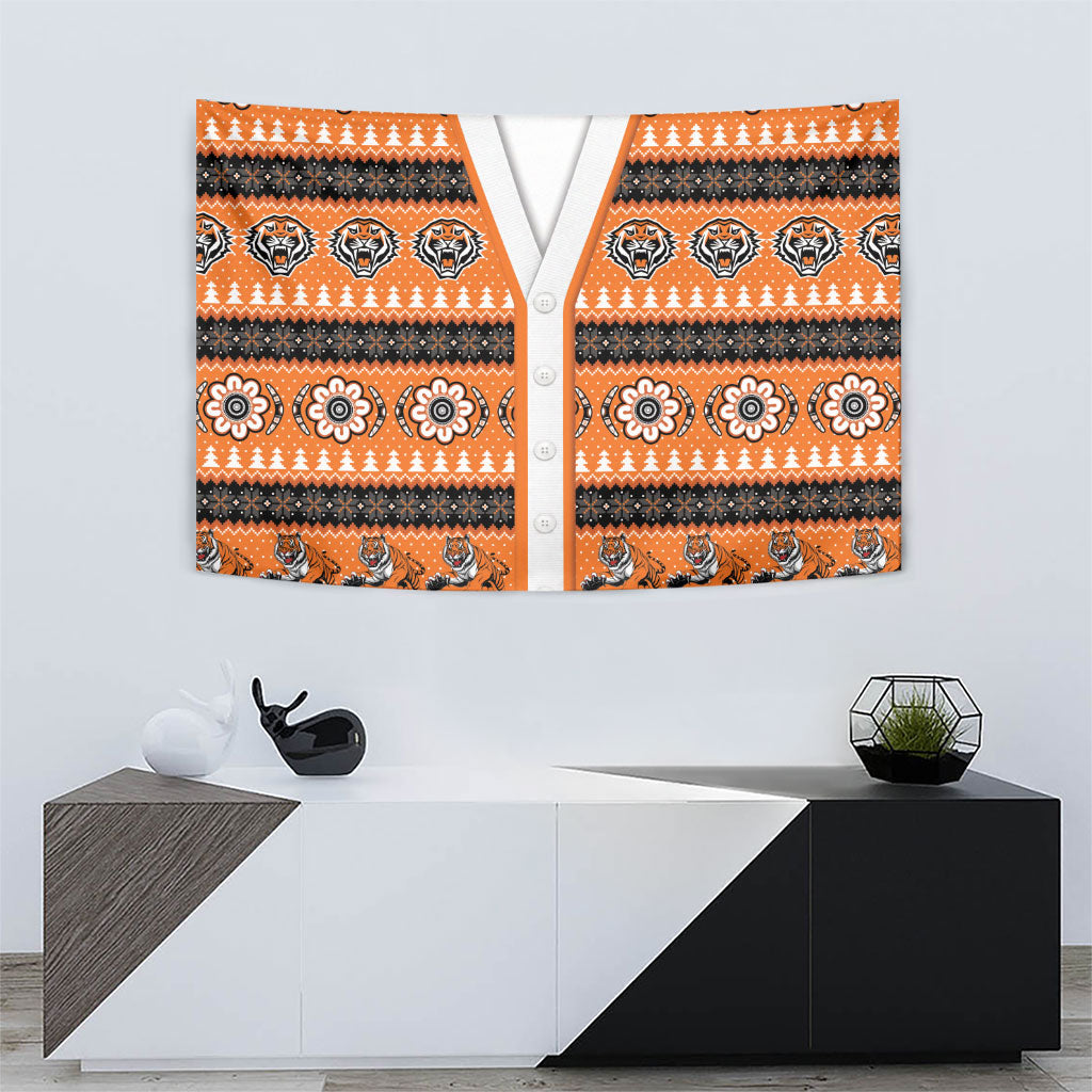 Tigers Rugby Christmas Tapestry Aboriginal Seamless Cardigan Inspired
