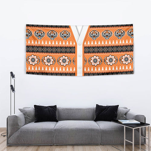 Tigers Rugby Christmas Tapestry Aboriginal Seamless Cardigan Inspired