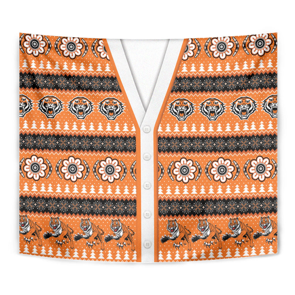 Tigers Rugby Christmas Tapestry Aboriginal Seamless Cardigan Inspired