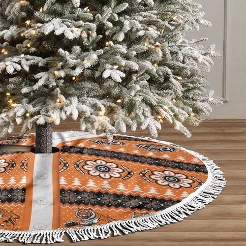 Tigers Rugby Christmas Tree Skirt Aboriginal Seamless Cardigan Inspired