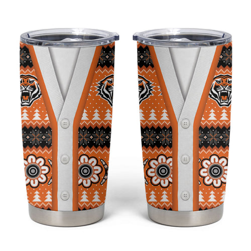 Tigers Rugby Christmas Tumbler Cup Aboriginal Seamless Cardigan Inspired
