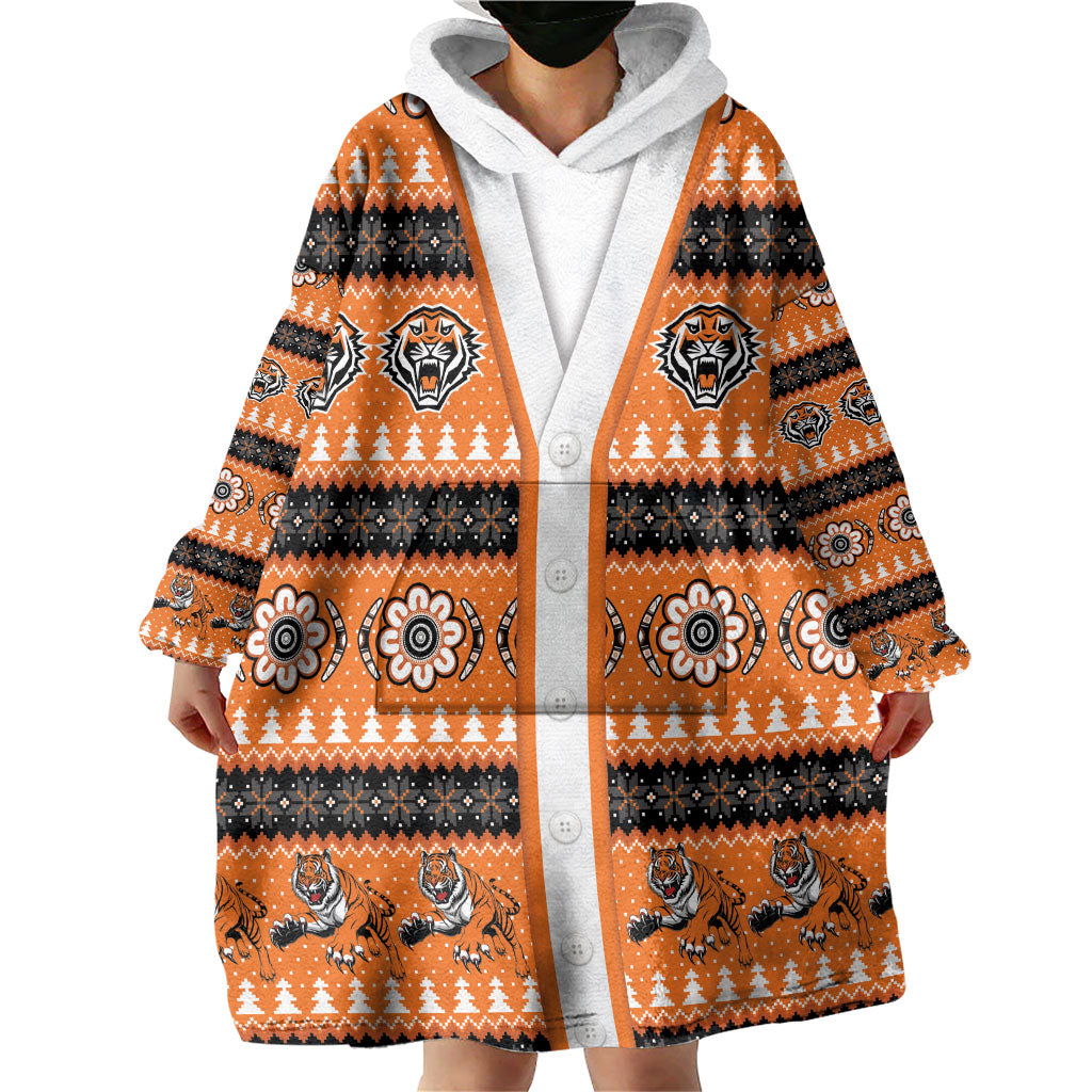 Tigers Rugby Christmas Wearable Blanket Hoodie Aboriginal Seamless Cardigan Inspired