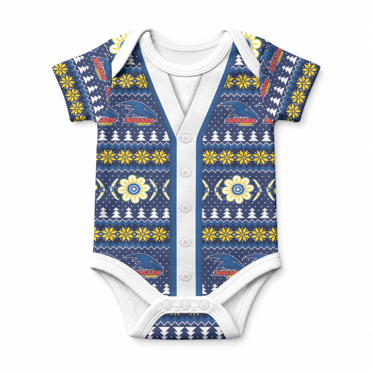 Adelaide Crows Football Christmas Baby Onesie Aboriginal Seamless Cardigan Inspired