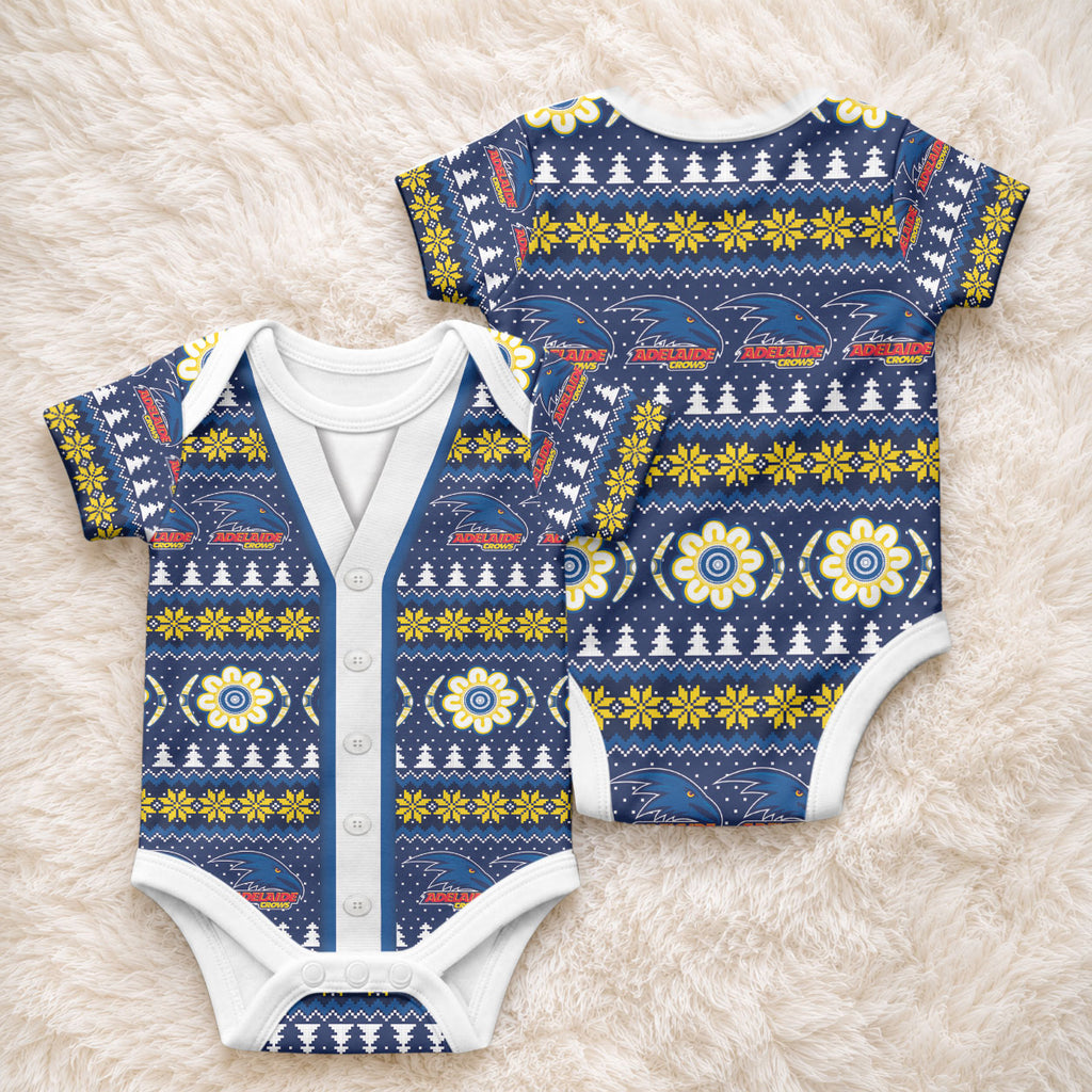 Adelaide Crows Football Christmas Baby Onesie Aboriginal Seamless Cardigan Inspired