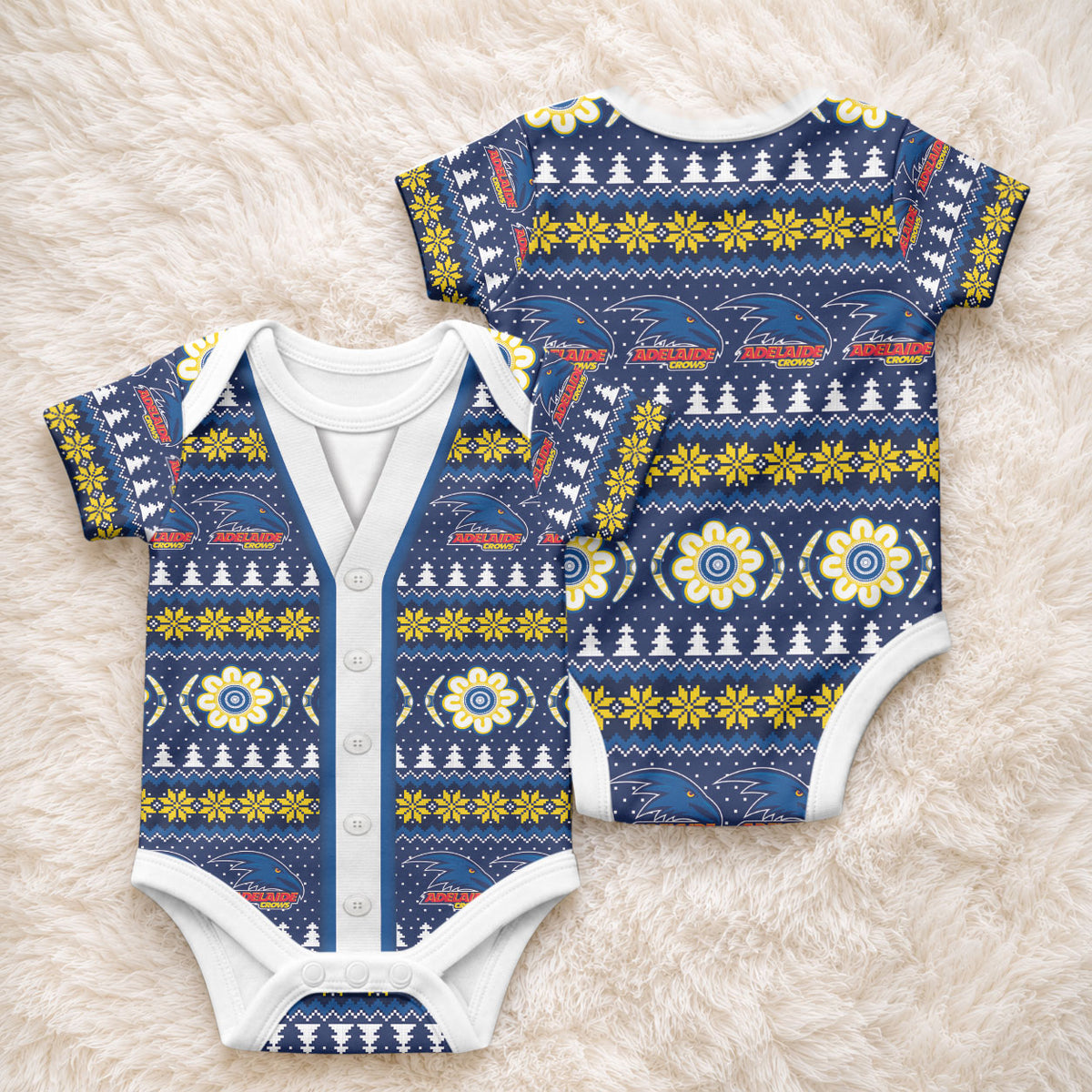 Adelaide Crows Football Christmas Baby Onesie Aboriginal Seamless Cardigan Inspired