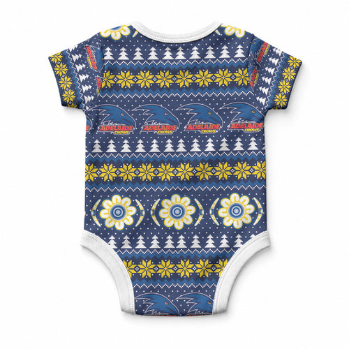 Adelaide Crows Football Christmas Baby Onesie Aboriginal Seamless Cardigan Inspired