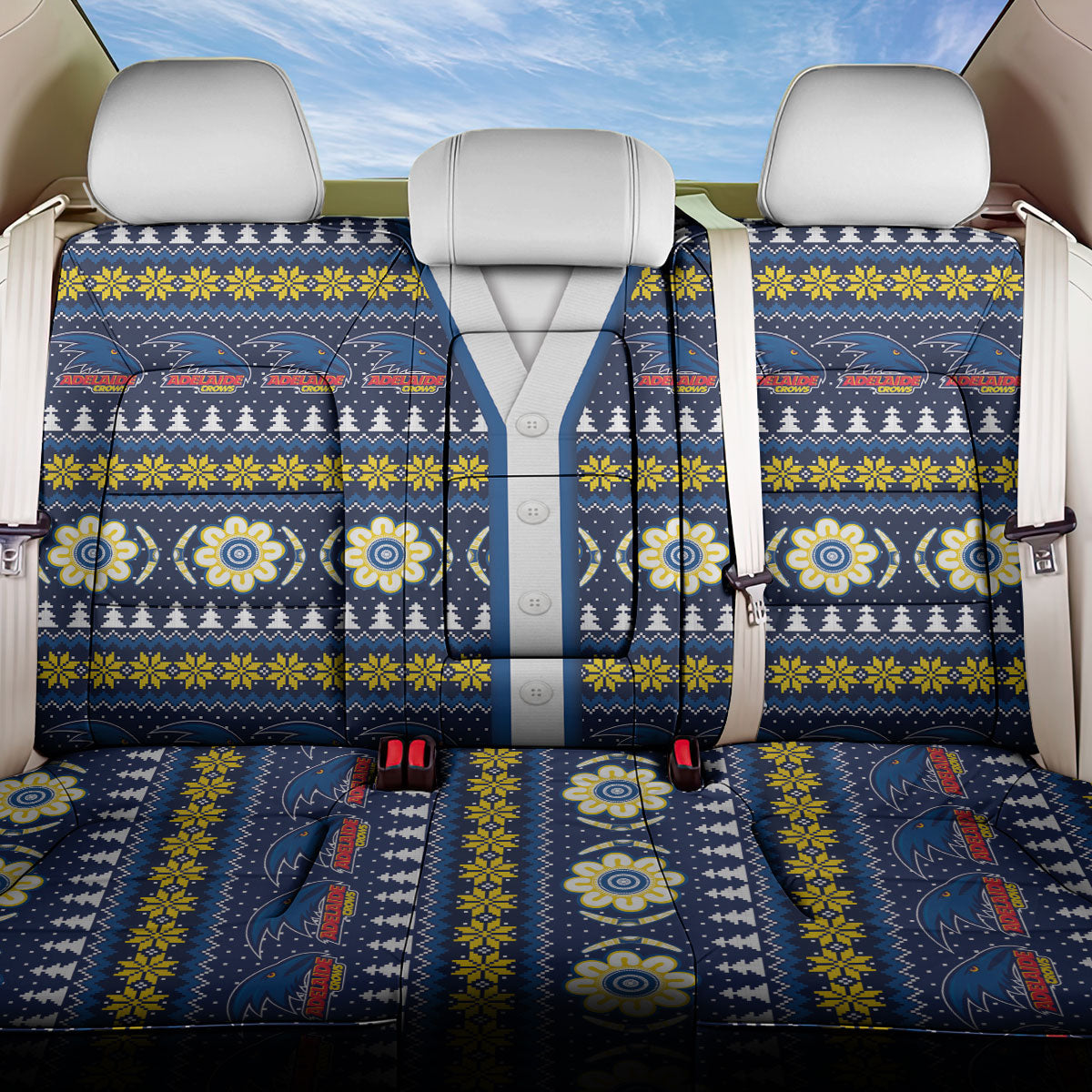 Adelaide Crows Football Christmas Back Car Seat Cover Aboriginal Seamless Cardigan Inspired