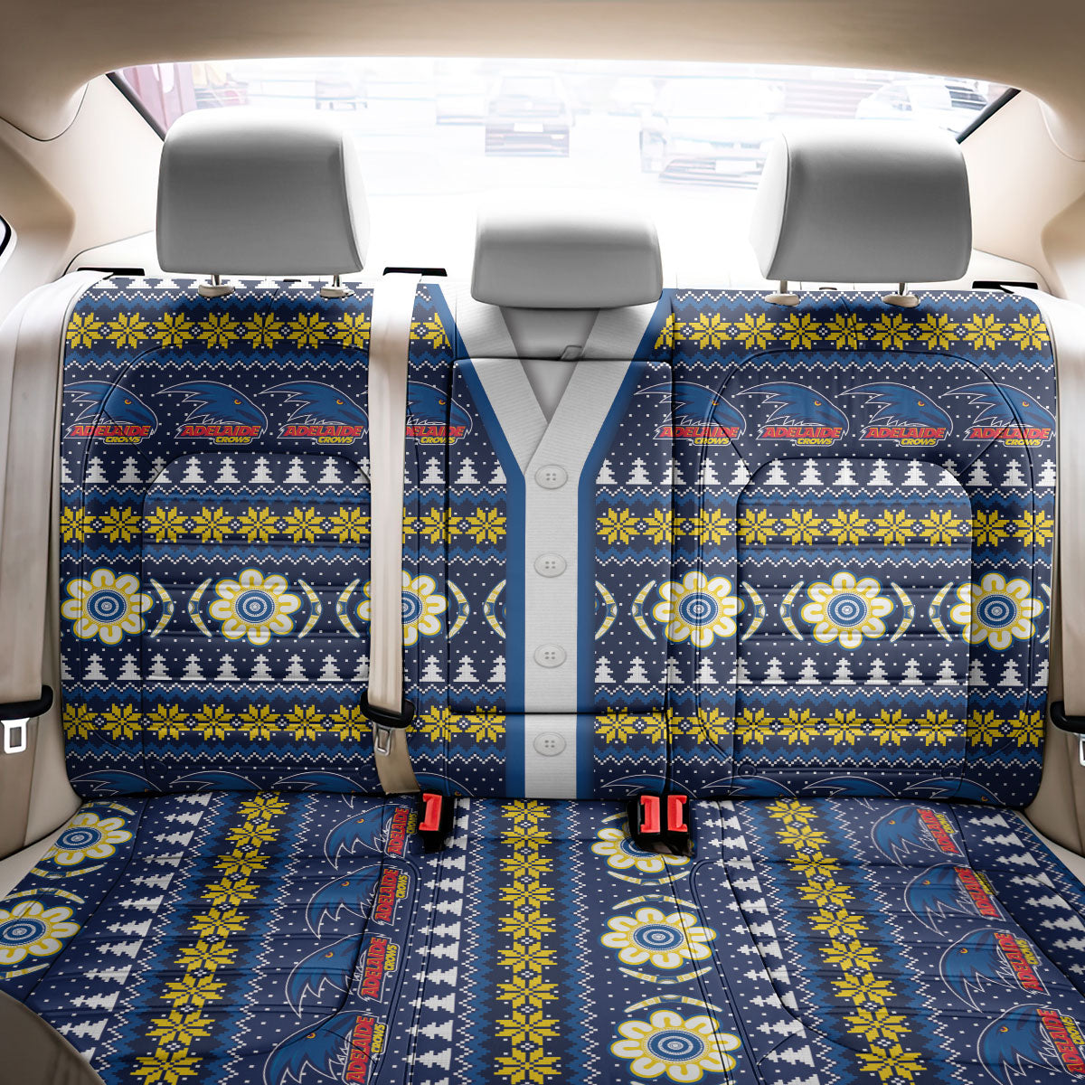 Adelaide Crows Football Christmas Back Car Seat Cover Aboriginal Seamless Cardigan Inspired