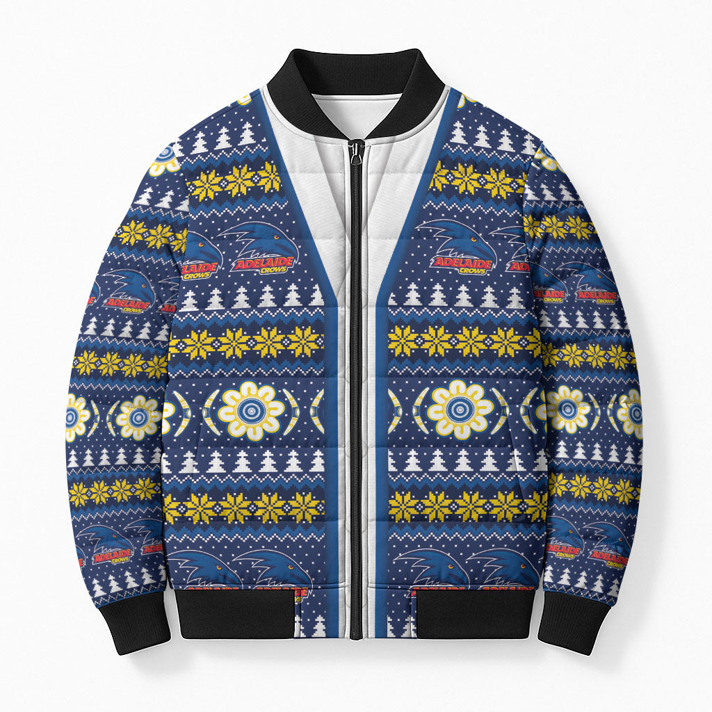 Adelaide Crows Football Christmas Bomber Puffer Jacket Aboriginal Seamless Cardigan Inspired