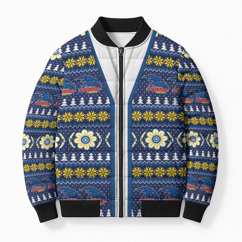 Adelaide Crows Football Christmas Bomber Puffer Jacket Aboriginal Seamless Cardigan Inspired