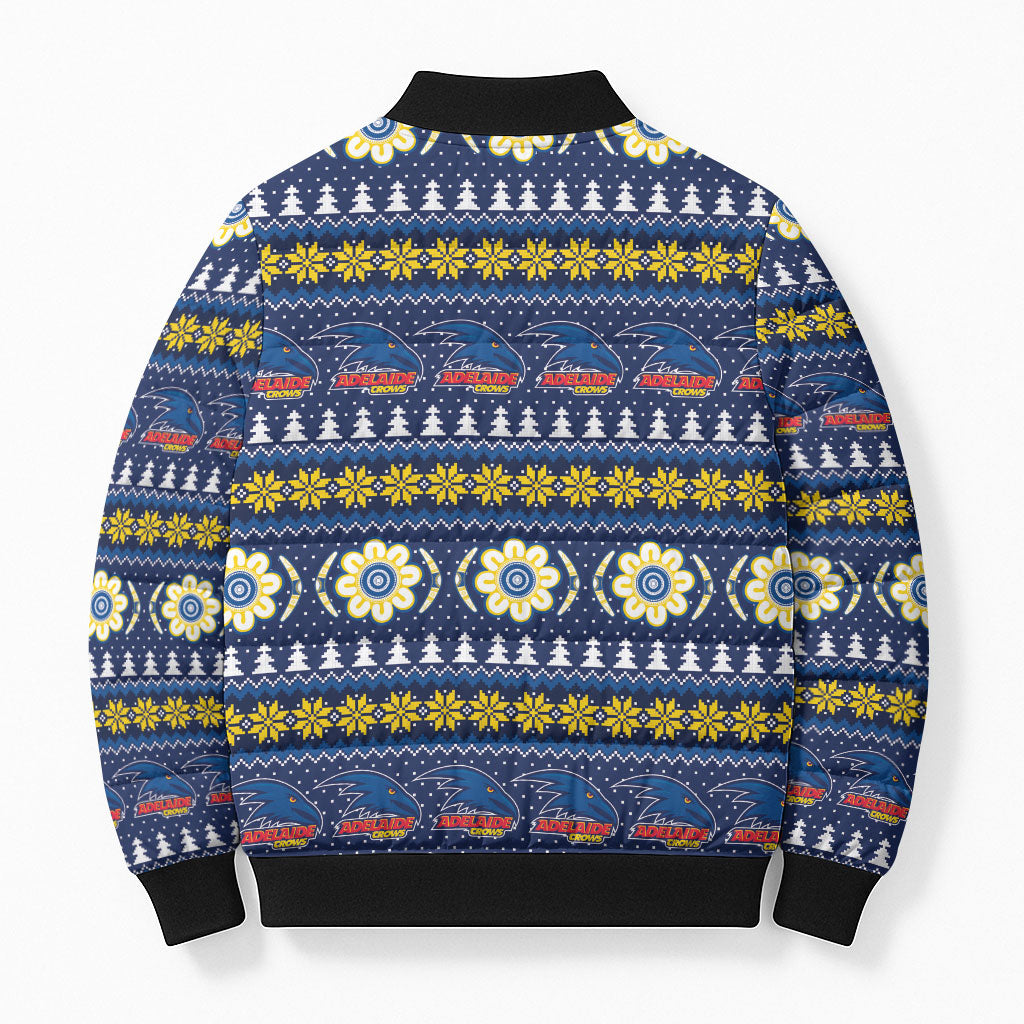 Adelaide Crows Football Christmas Bomber Puffer Jacket Aboriginal Seamless Cardigan Inspired
