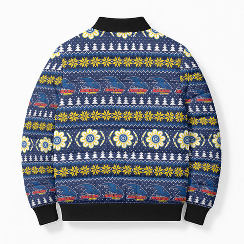 Adelaide Crows Football Christmas Bomber Puffer Jacket Aboriginal Seamless Cardigan Inspired