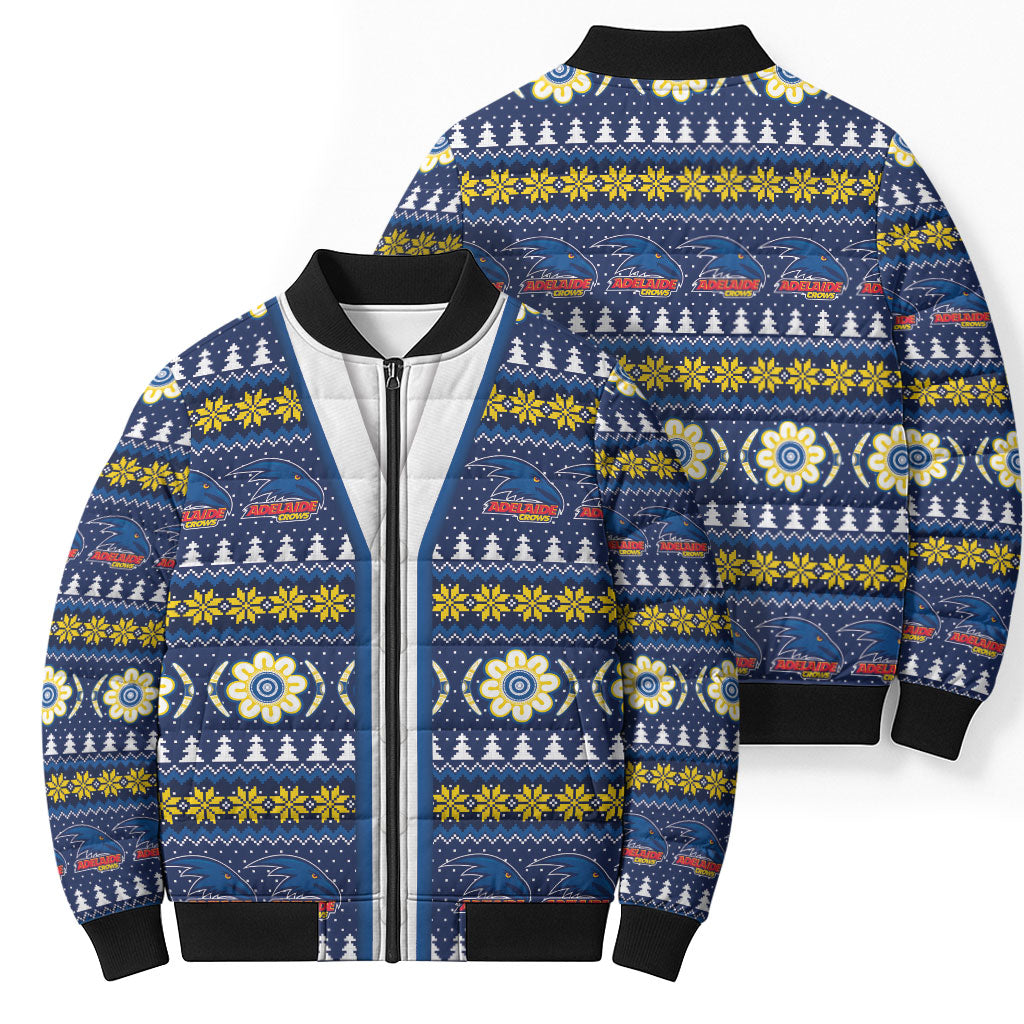 Adelaide Crows Football Christmas Bomber Puffer Jacket Aboriginal Seamless Cardigan Inspired