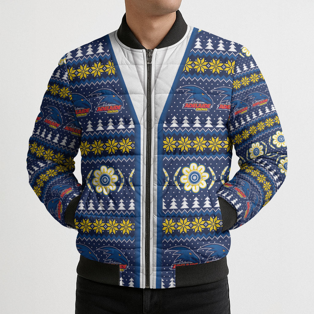 Adelaide Crows Football Christmas Bomber Puffer Jacket Aboriginal Seamless Cardigan Inspired