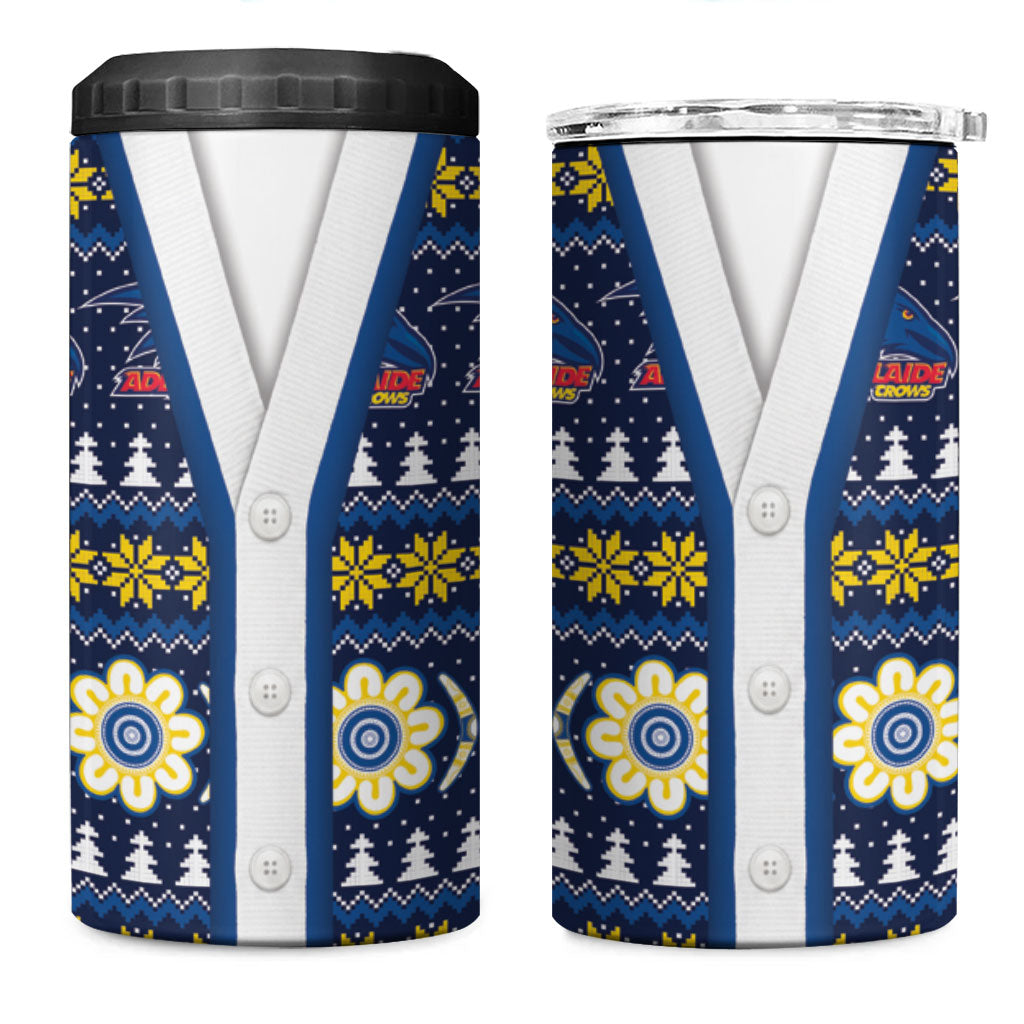 Adelaide Crows Football Christmas 4 in 1 Can Cooler Tumbler Aboriginal Seamless Cardigan Inspired