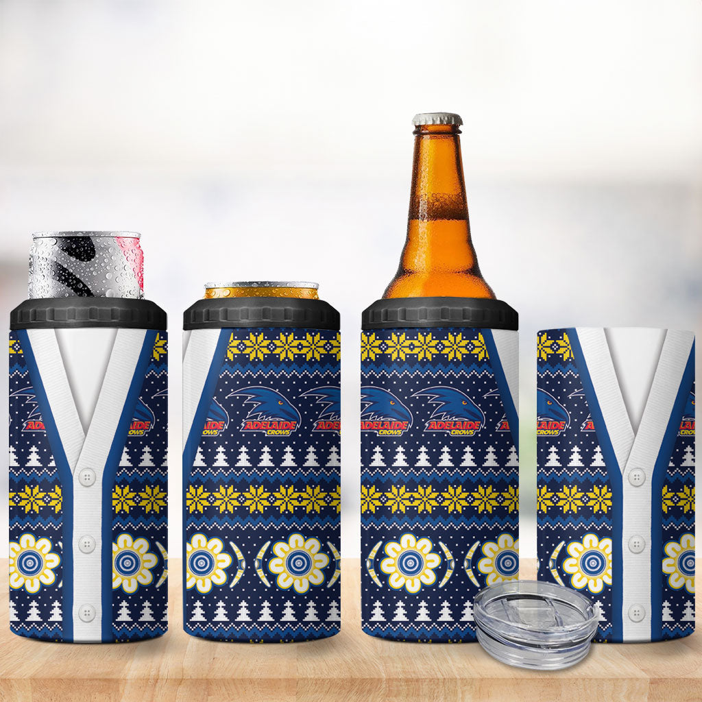 Adelaide Crows Football Christmas 4 in 1 Can Cooler Tumbler Aboriginal Seamless Cardigan Inspired