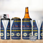 Adelaide Crows Football Christmas 4 in 1 Can Cooler Tumbler Aboriginal Seamless Cardigan Inspired