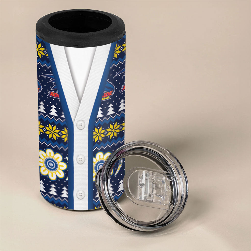 Adelaide Crows Football Christmas 4 in 1 Can Cooler Tumbler Aboriginal Seamless Cardigan Inspired