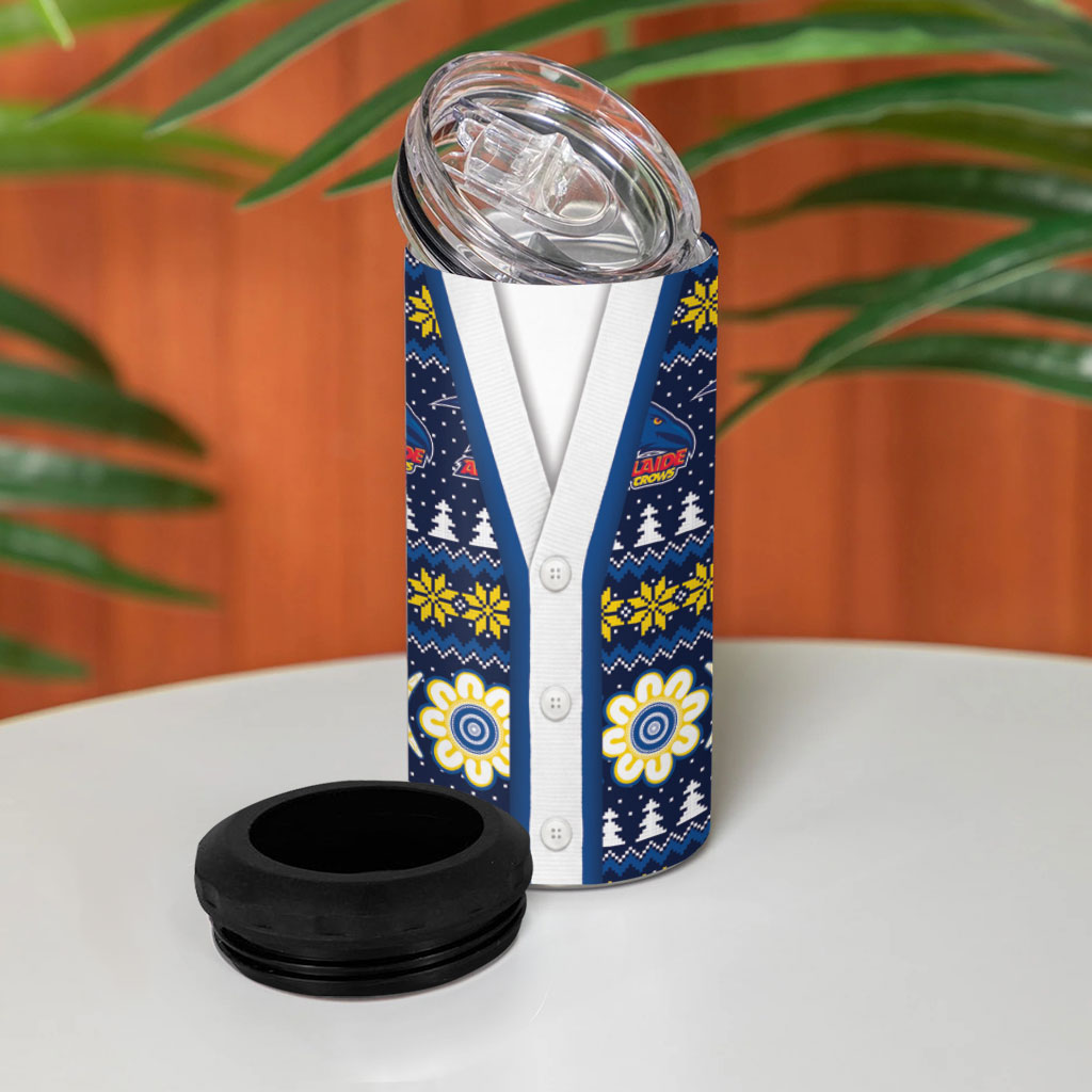 Adelaide Crows Football Christmas 4 in 1 Can Cooler Tumbler Aboriginal Seamless Cardigan Inspired