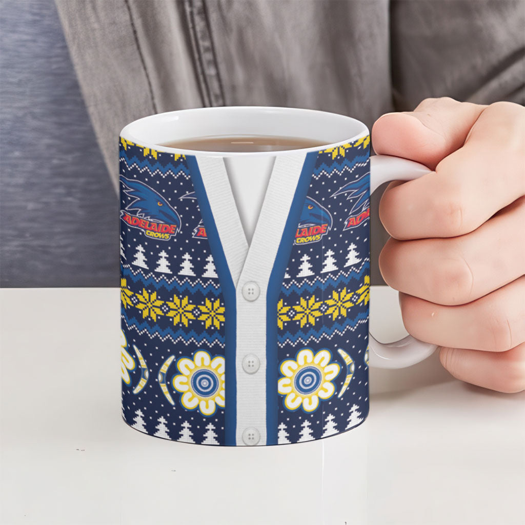 Adelaide Crows Football Christmas Ceramic Mug Aboriginal Seamless Cardigan Inspired