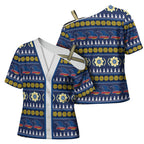Adelaide Crows Football Christmas Cross Shoulder Shirt Aboriginal Seamless Cardigan Inspired