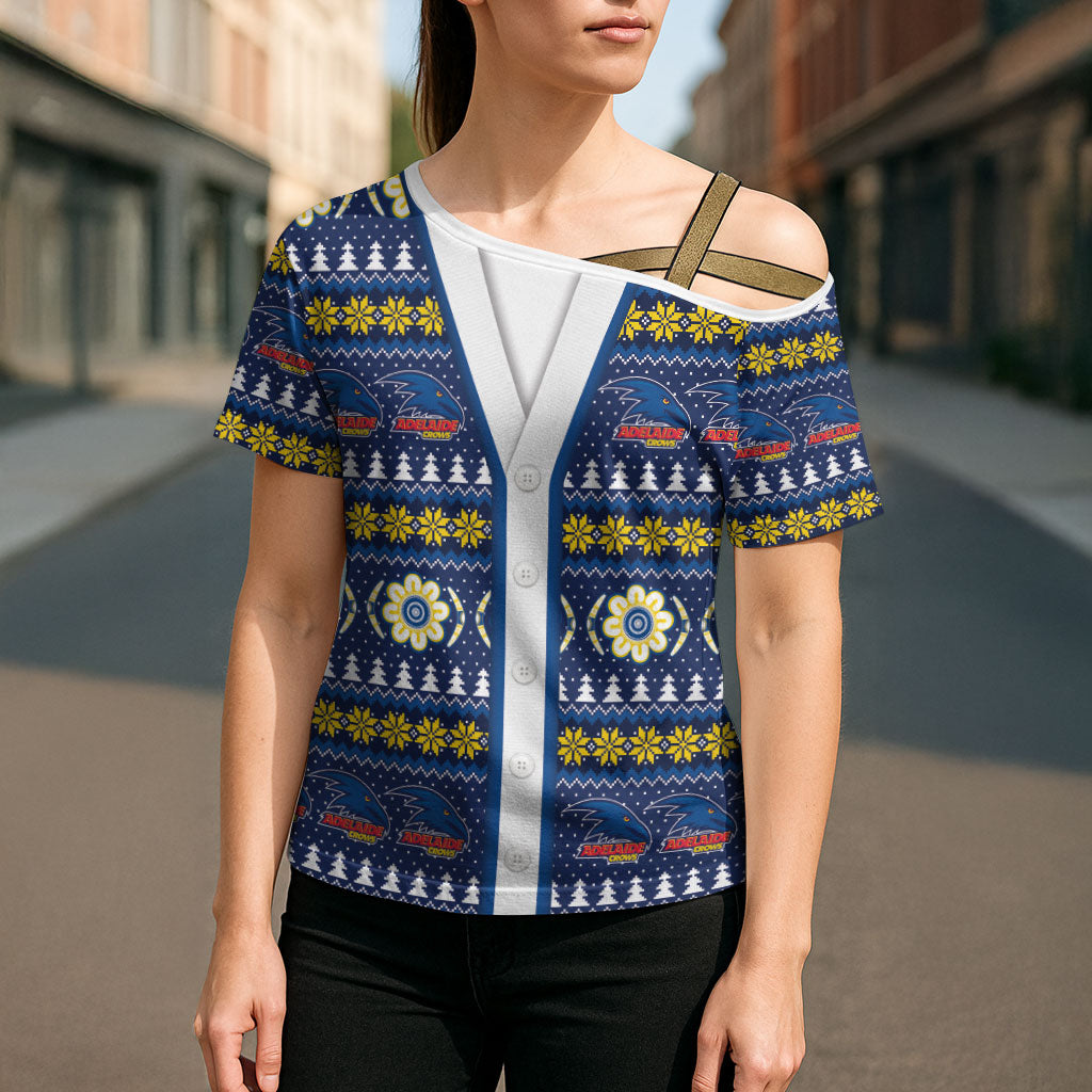 Adelaide Crows Football Christmas Cross Shoulder Shirt Aboriginal Seamless Cardigan Inspired