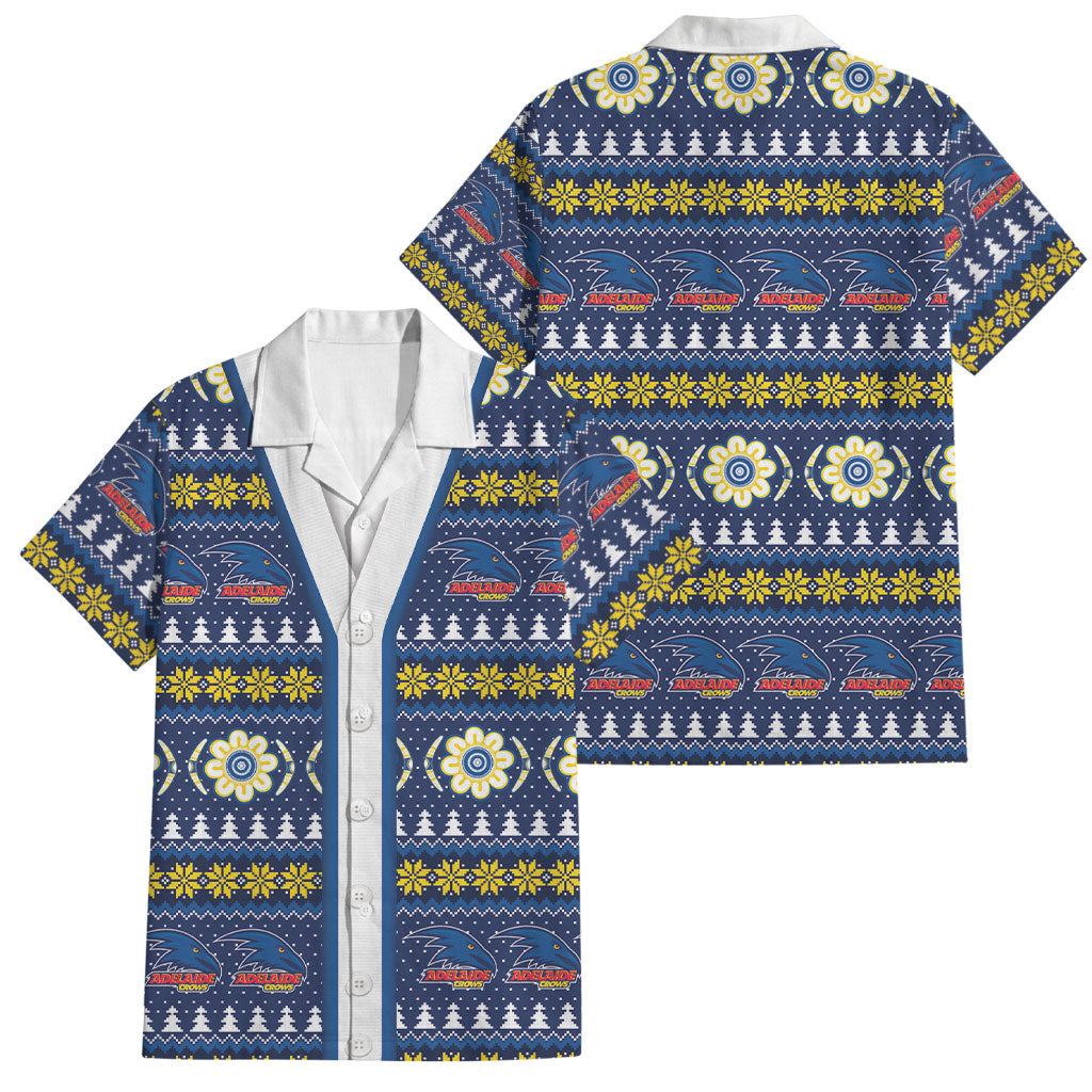 Adelaide Crows Football Christmas Family Matching Off Shoulder Maxi Dress and Hawaiian Shirt Aboriginal Seamless Cardigan Inspired