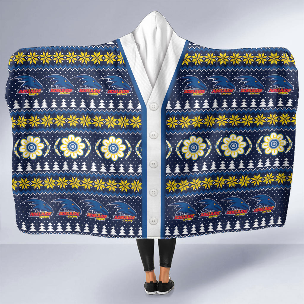Adelaide Crows Football Christmas Hooded Blanket Aboriginal Seamless Cardigan Inspired