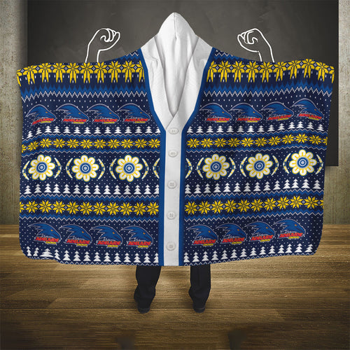 Adelaide Crows Football Christmas Hooded Blanket Aboriginal Seamless Cardigan Inspired